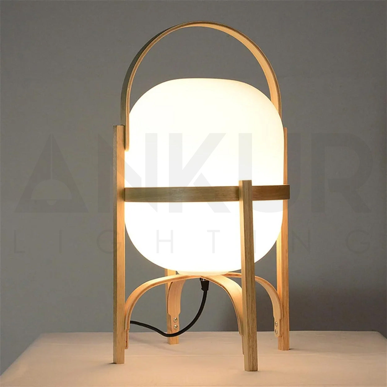 ANKUR PETAL GOLD FINISH WITH GLASS GLOBE METAL BASED DECORATIVE BEDSIDE TABLE LAMP
