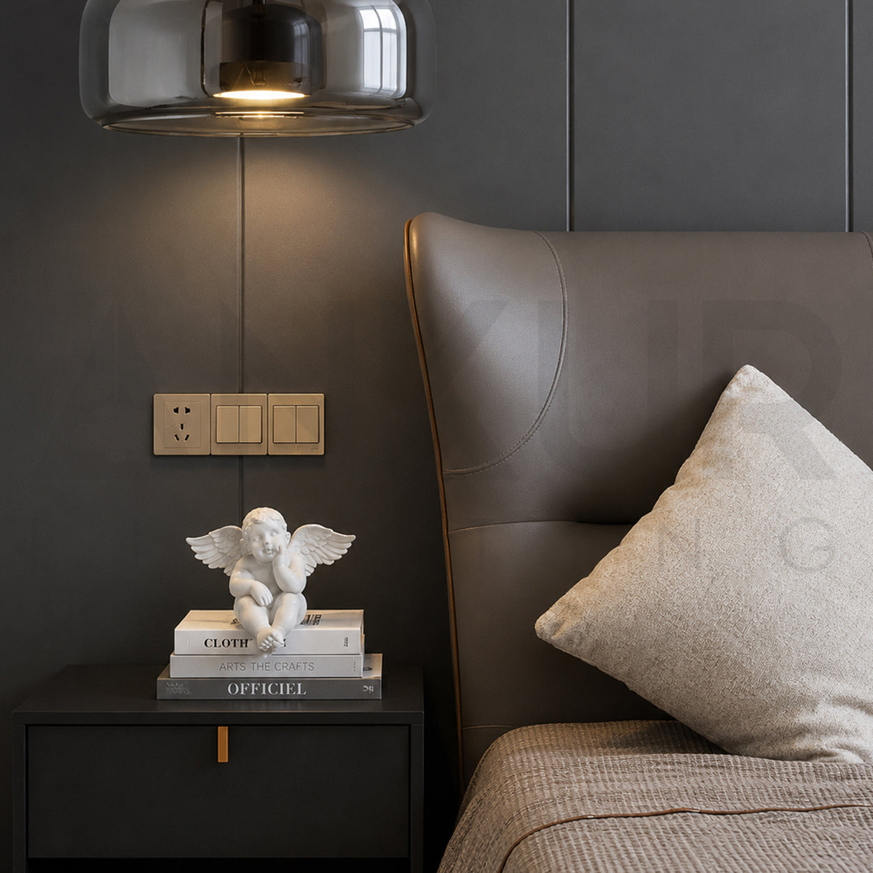 ANKUR ECLIPSE DOME MODERN GLASS WITH METAL LED PENDANT LIGHT