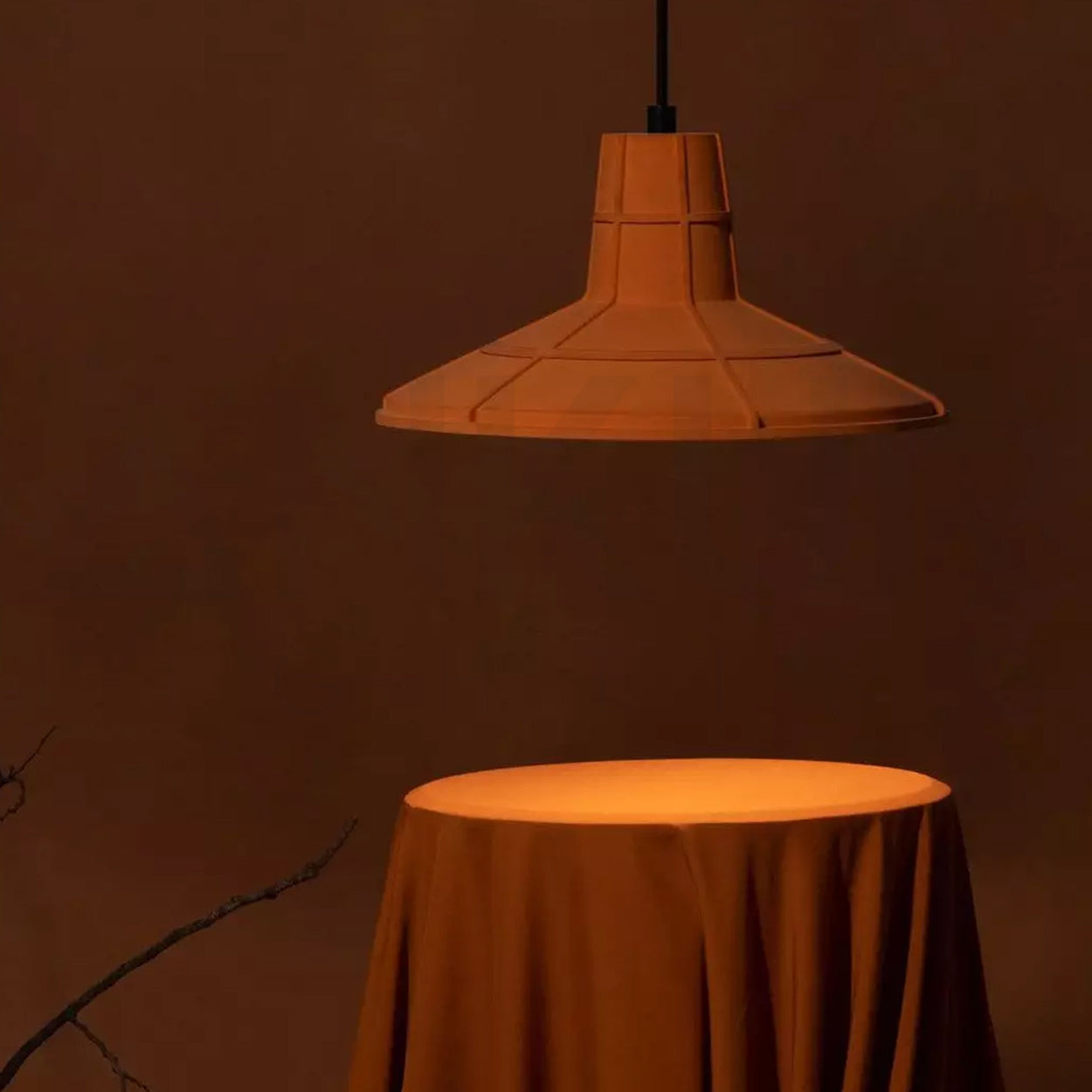 ANKUR HELIOS REDDISH BROWN MICROCEMENT LAMPSHADE CONCRETE PENDANT LIGHT