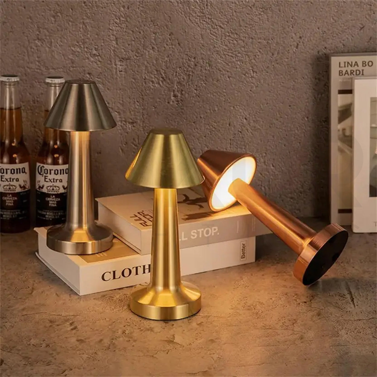 ANKUR METALHAT RECHARGABLE TOUCH CONTROL WIRELESS BAR TABLE LAMP
