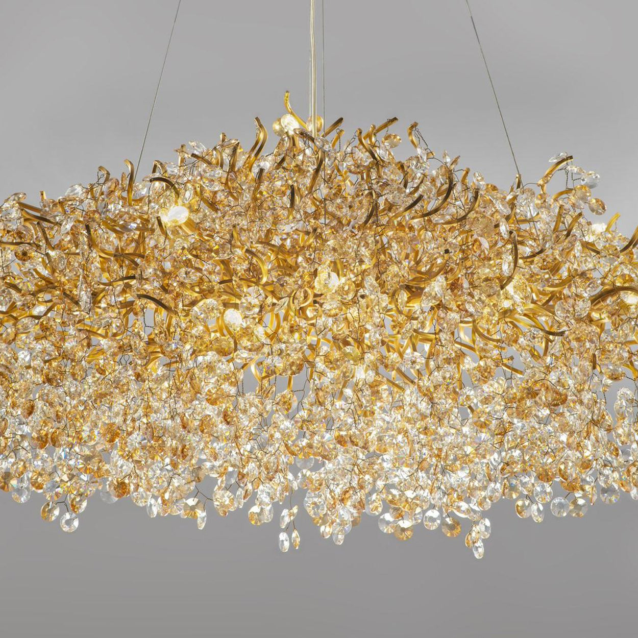 ANKUR RECTANGLE BLOOM CONTEMPORARY CRYSTAL CHANDELIER
