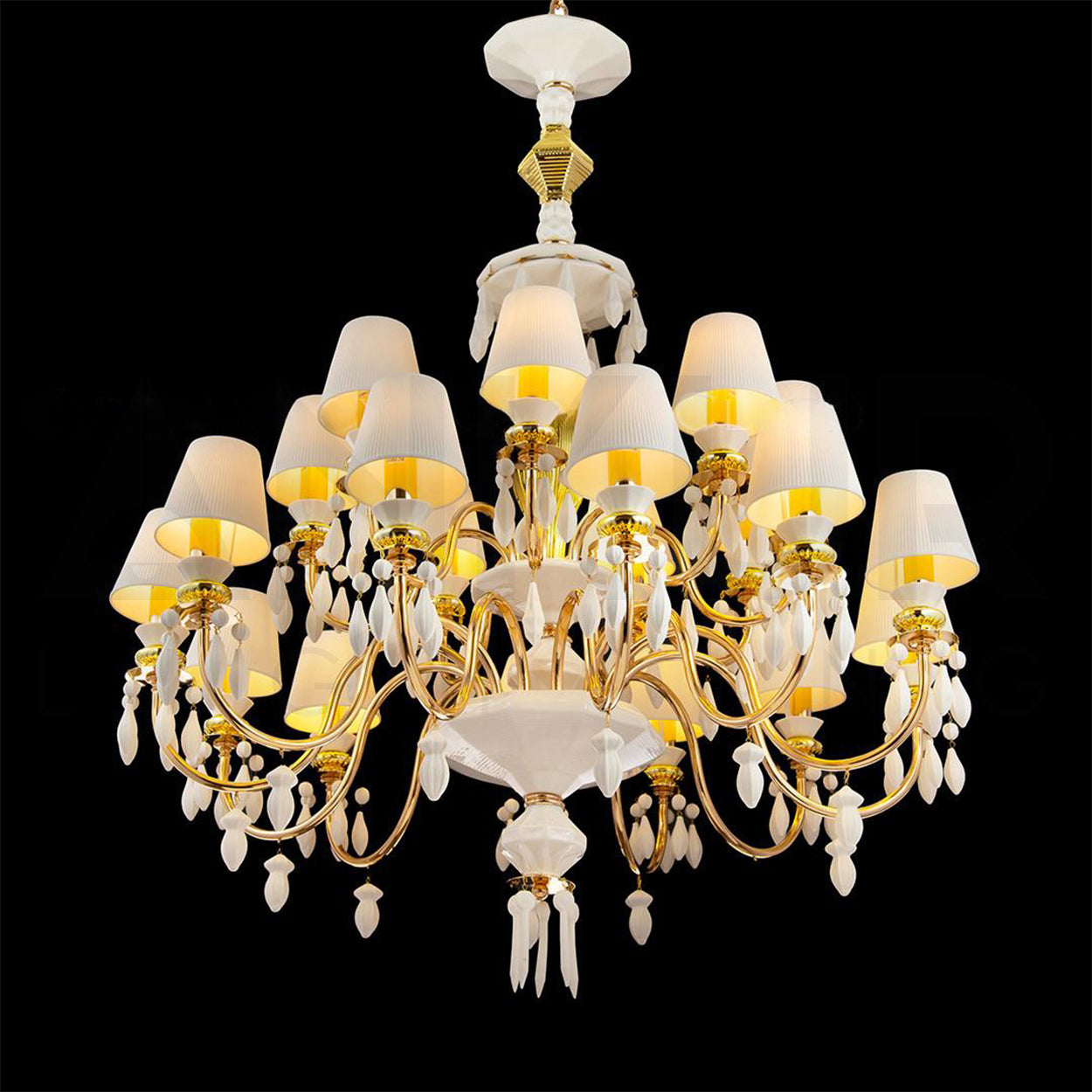 ANKUR BELLE ODRA MODERN DESIGNER LUXURY CERAMIC DOUBLE HEIGHT CLASSIC CHANDELIER FOR HOME LIGHTING