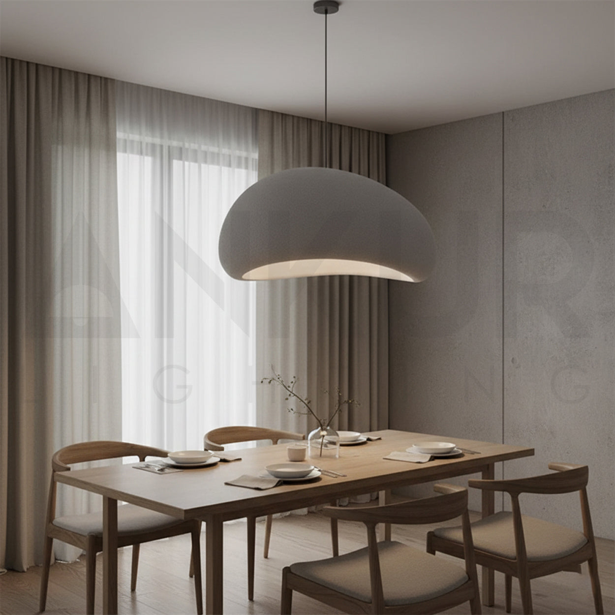 ANKUR CURVE CONCRETE LOOK PENDANT LIGHT FROM ANKUR TERRA COLLECTION