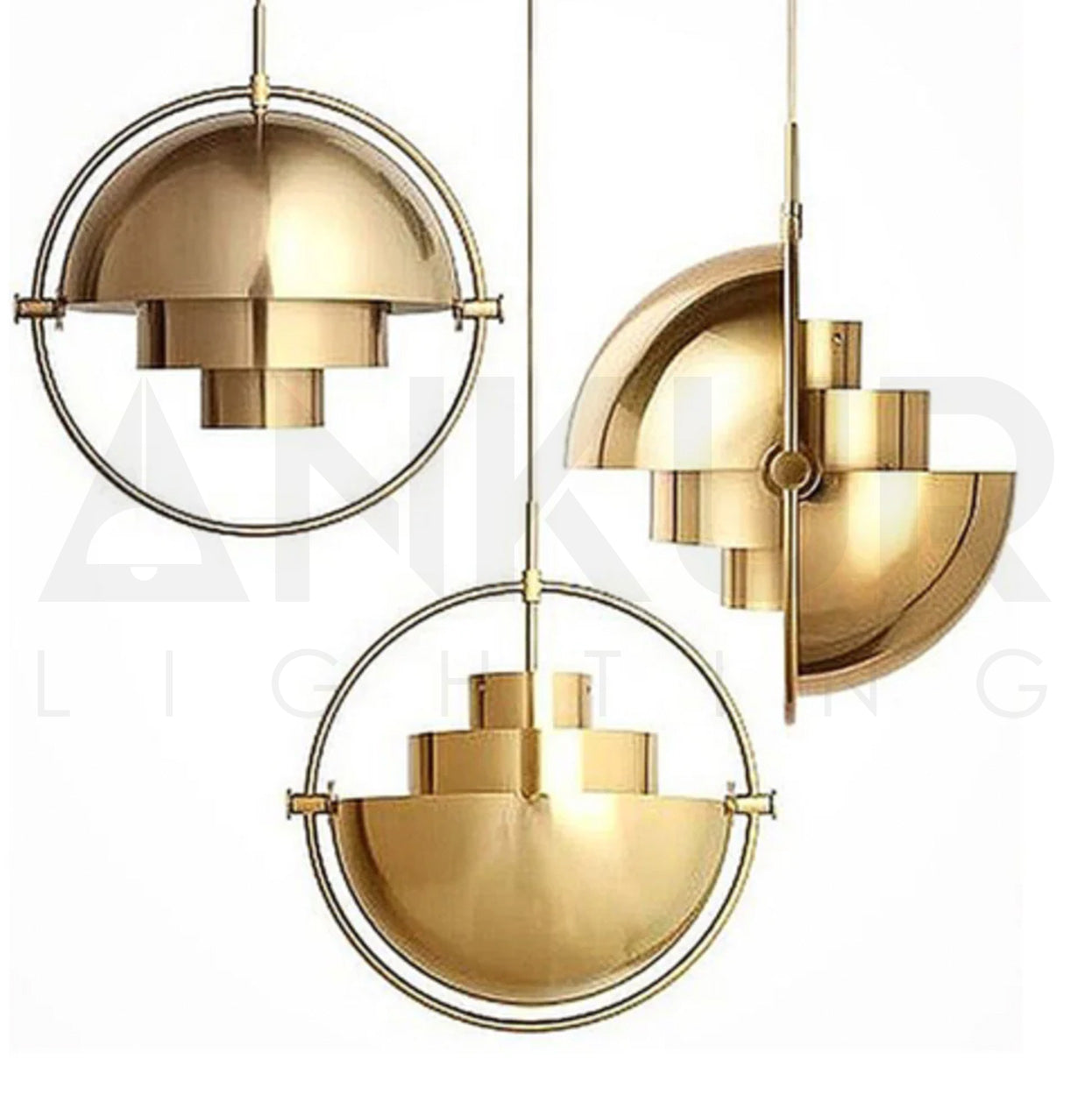 ANKUR FRESCO MODERN DESINGER HANGING LIGHT ANTIQUE BRASS FINISH SEMICIRCULAR PENDANT LIGHT