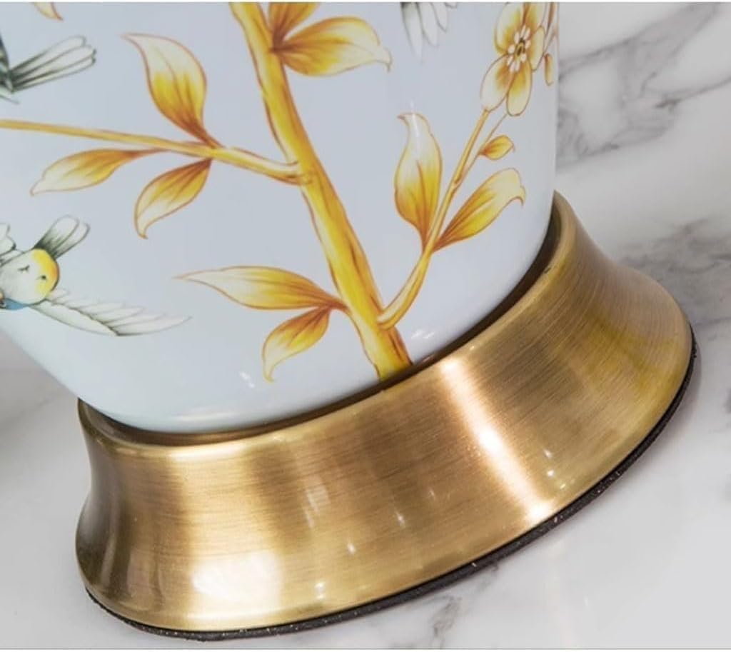 ANKUR KEYSTONE MODERN HAND PAINTED CERAMIC BEDSIDE TABLE LAMP