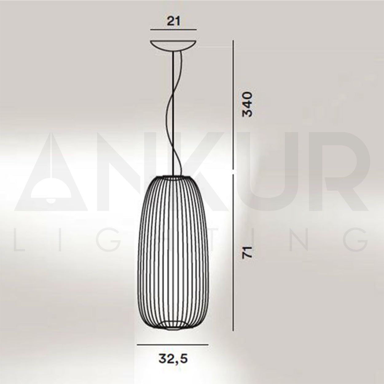 ANKUR ECHO MODERN DESIGNER SPOKES BLACK FINISH METAL BASED HANGING LIGHT FOR HOME LIGHTING