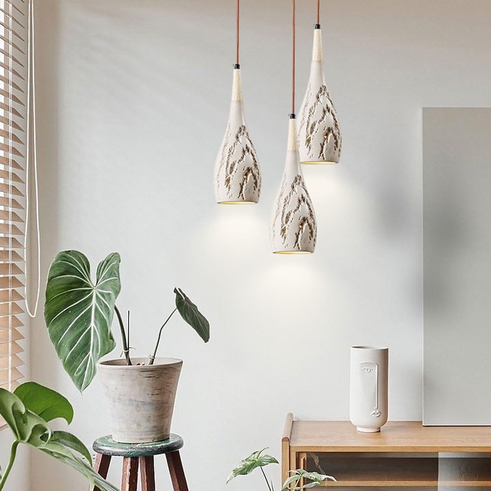 ANKUR CUBIST NORDIC MICRO CEMENT PENDANT LIGHT DECOR DROP LIGHTING FIXTURE SOLID WOOD LAMP HANGING LIGHT