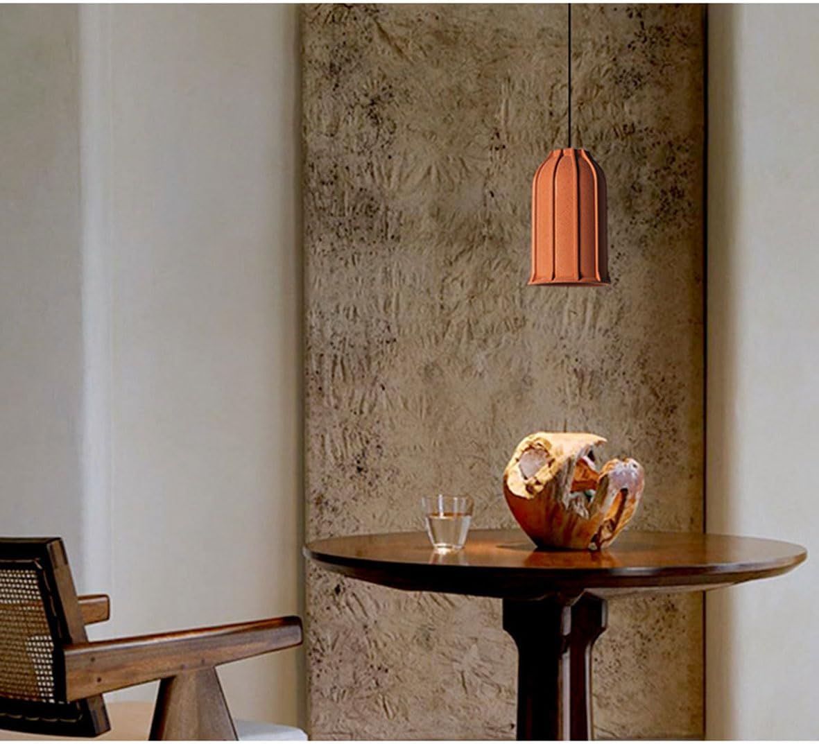 ANKUR HELIOS REDDISH BROWN MICROCEMENT LAMPSHADE CONCRETE PENDANT LIGHT