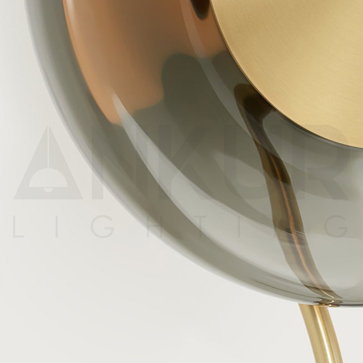 ANKUR LUCE ANTIQUE BRASS FINISH MODERN SMOKE GLASS HANGING LIGHT FOR HOME LIGHTING