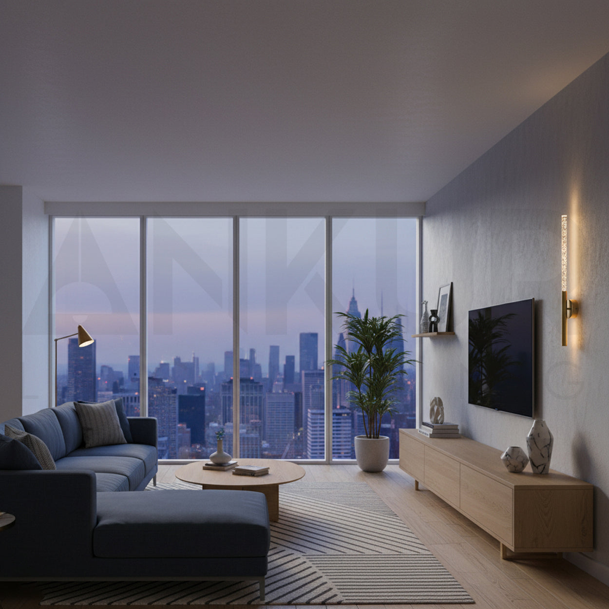 ANKUR FLUX 7W LONG GOLD FINISH LED WALL LIGHT