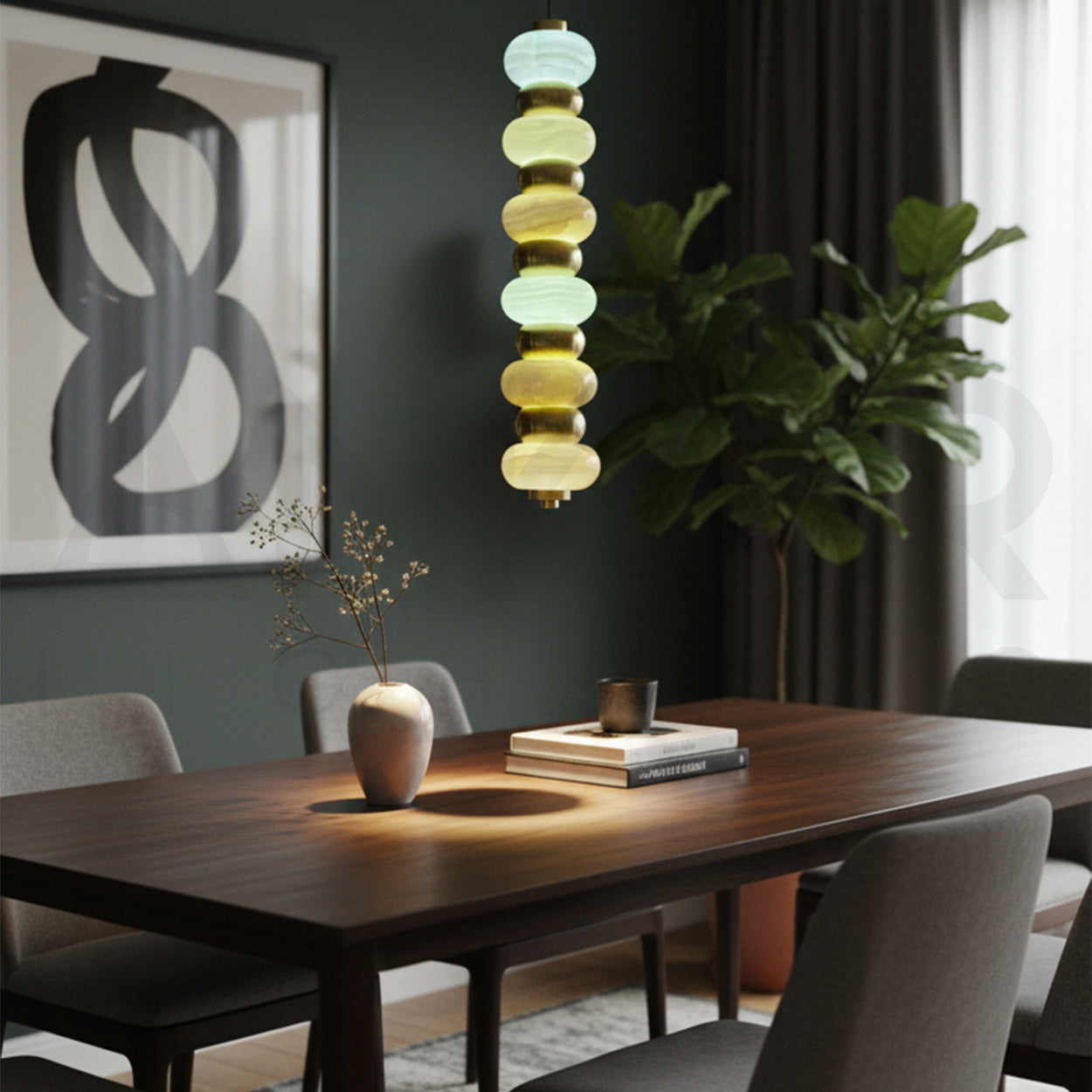 ANKUR CAELUS LUXUXY ONYX MARBLE HANGING LIGHT