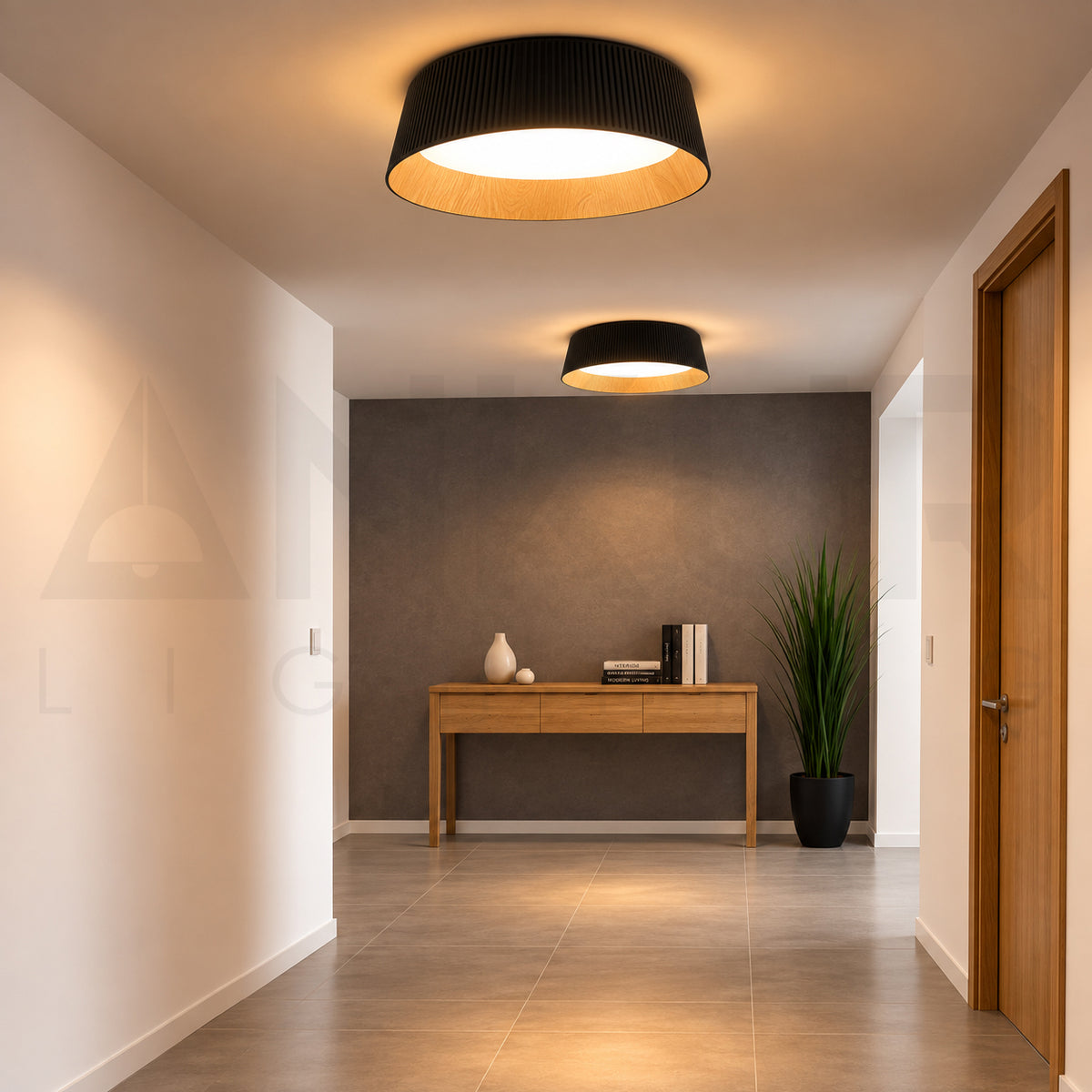 ANKUR CIRQUE 60W SURFACE CEILING LIGHT | 3CCT TUNABLE LED | BLACK WOODEN