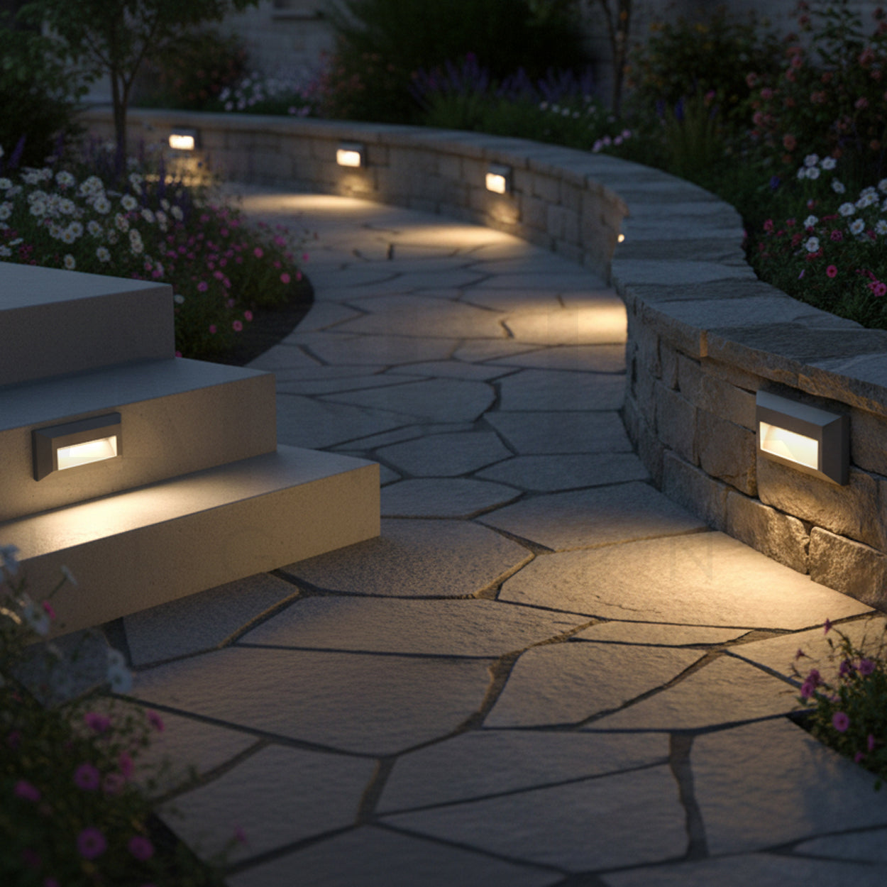 ANKUR OTTER RECTANGLE SHAPE STEP LIGHT FOR INDOOR AND OUTDOOR LIGHTING