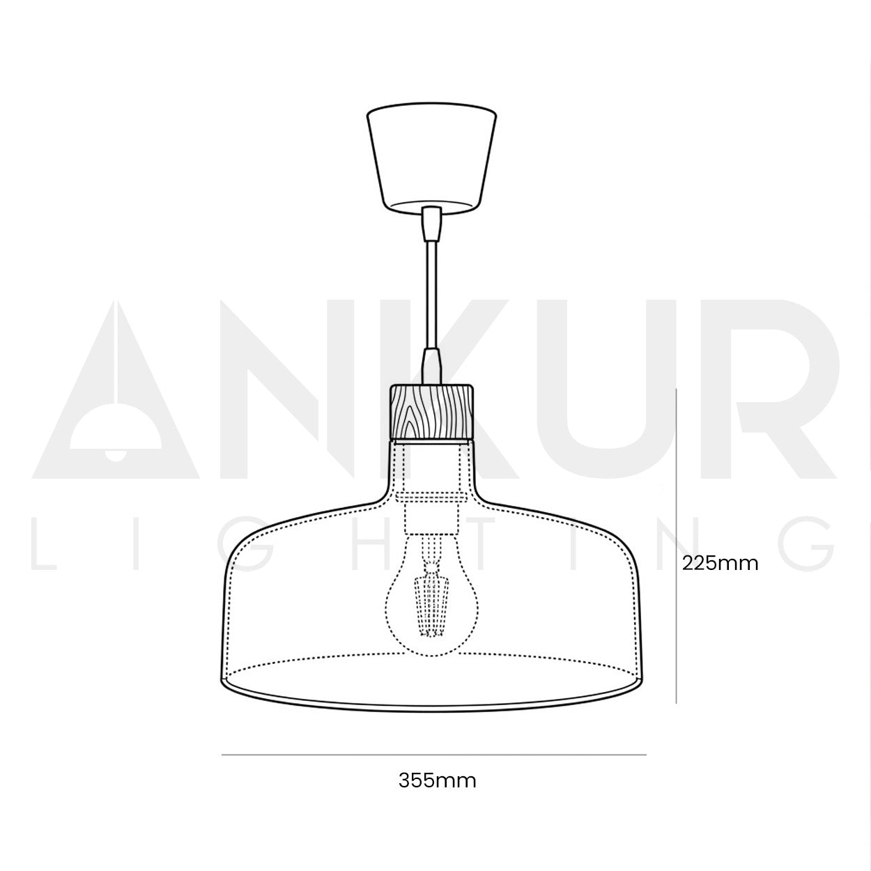 ANKUR ACACIA RVR NORDIC STYLE MILD STEEL PENDANT LIGHT