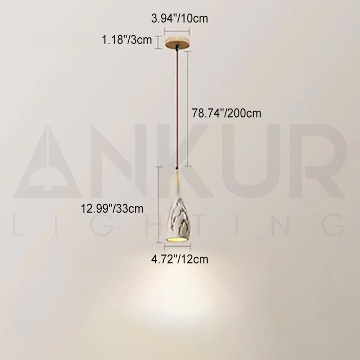 ANKUR CUBIST NORDIC MICRO CEMENT PENDANT LIGHT DECOR DROP LIGHTING FIXTURE SOLID WOOD LAMP HANGING LIGHT