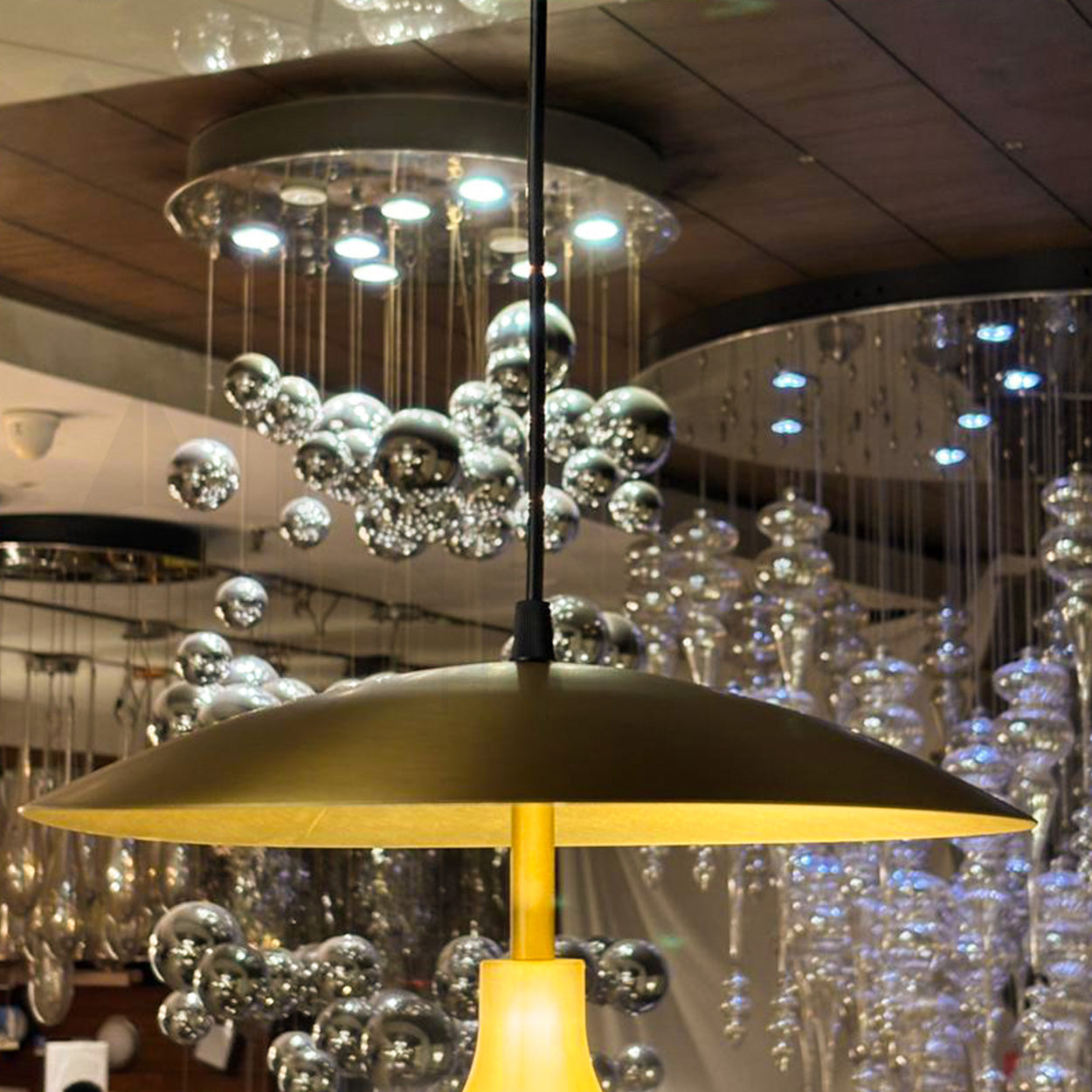 ANKUR VALINOR GOLD METAL FINISH MODERN DESIGN HANGING LIGHT