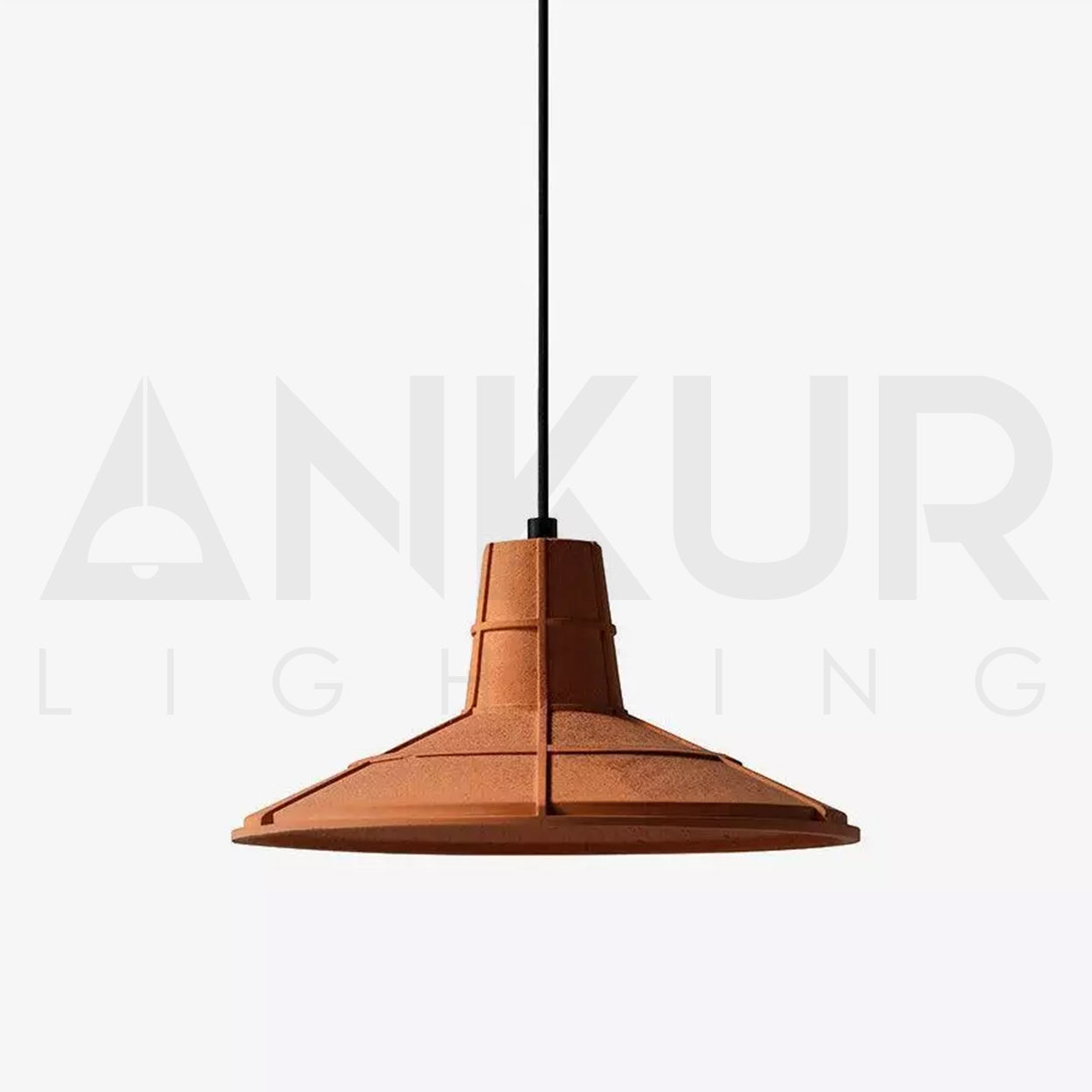 ANKUR HELIOS REDDISH BROWN MICROCEMENT LAMPSHADE CONCRETE PENDANT LIGHT