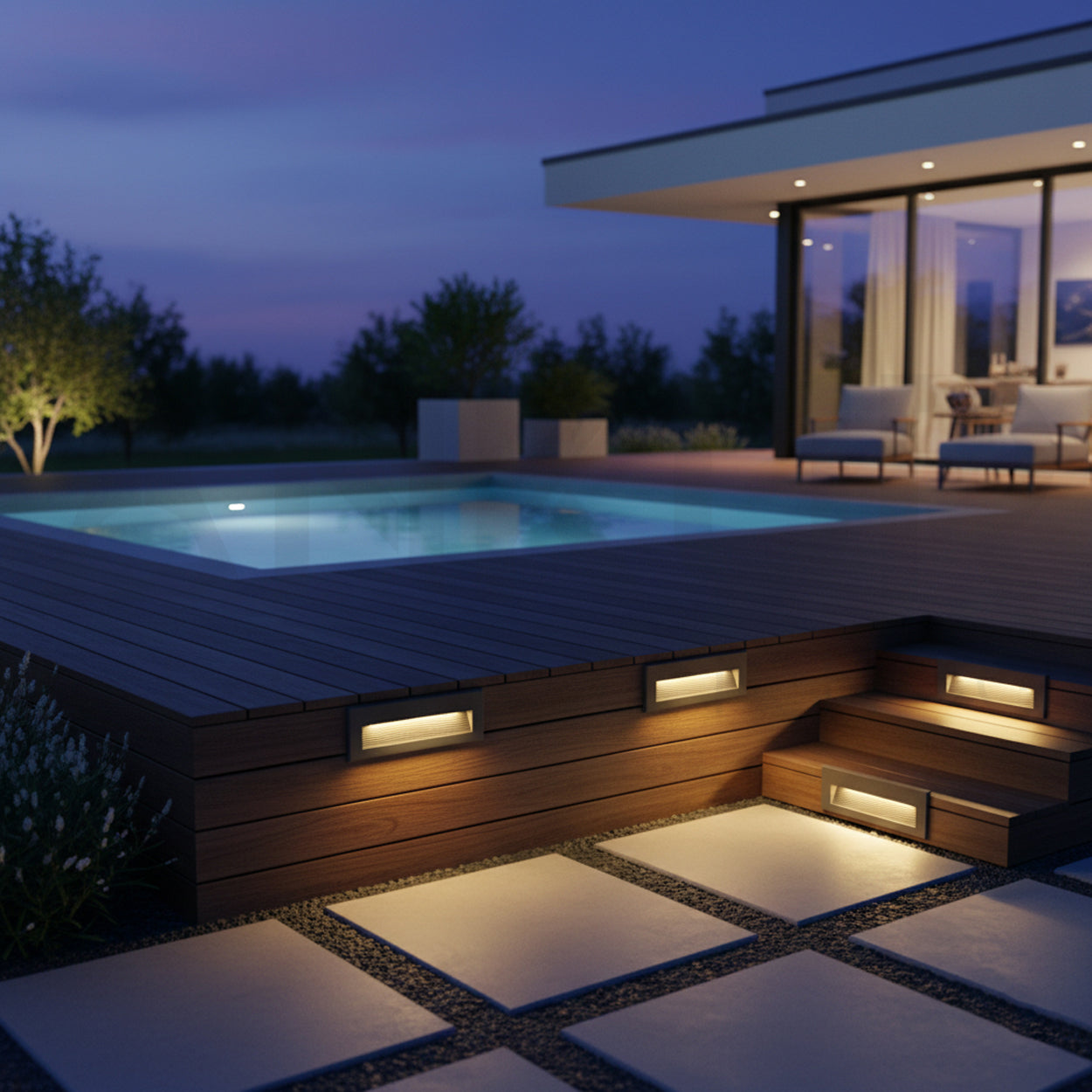 ANKUR TRACCIA RECTANGLE SHAPE STEP LIGHT FOR INDOOR AND OUTDOOR LIGHTING