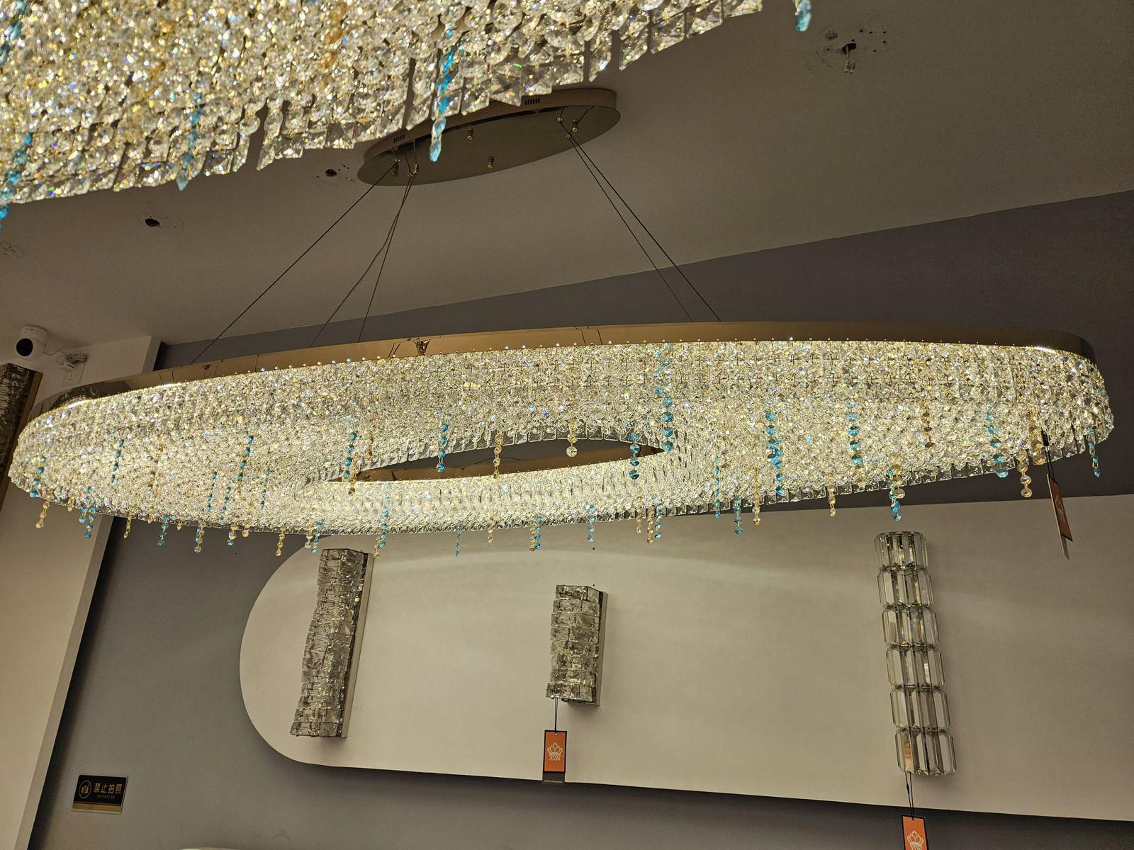 ANKUR FULGURITE CRYSTAL DOUBLE HEIGHT MODERN CHANDELIER FOR LUXURY HOME