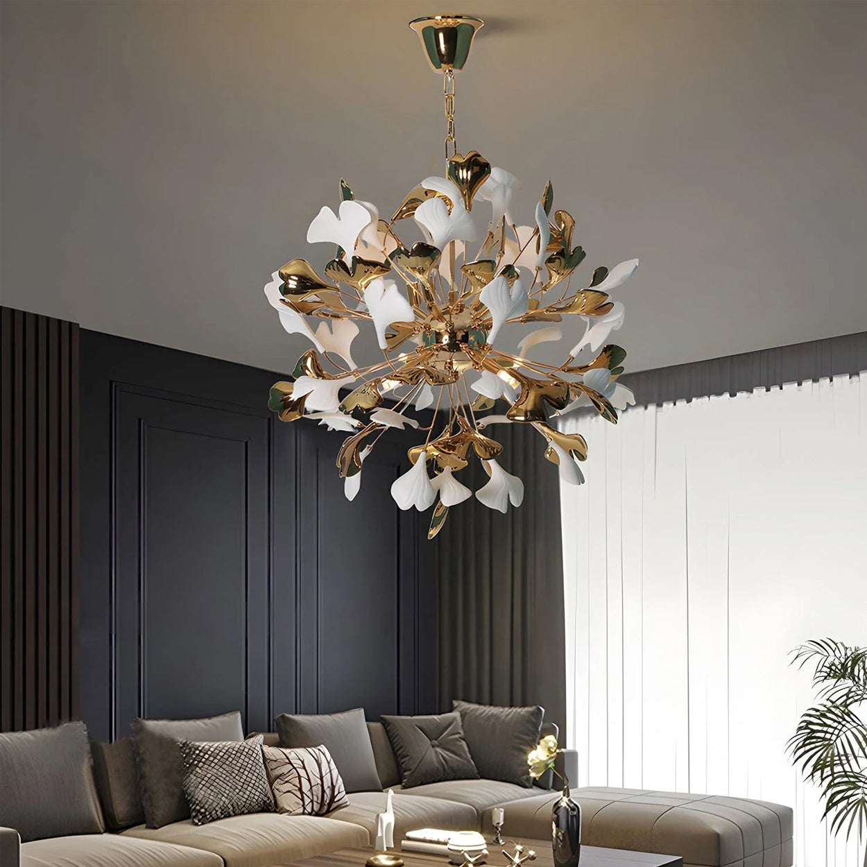 ANKUR FIORENZA CRYSTAL LEAF CHANDELIER
