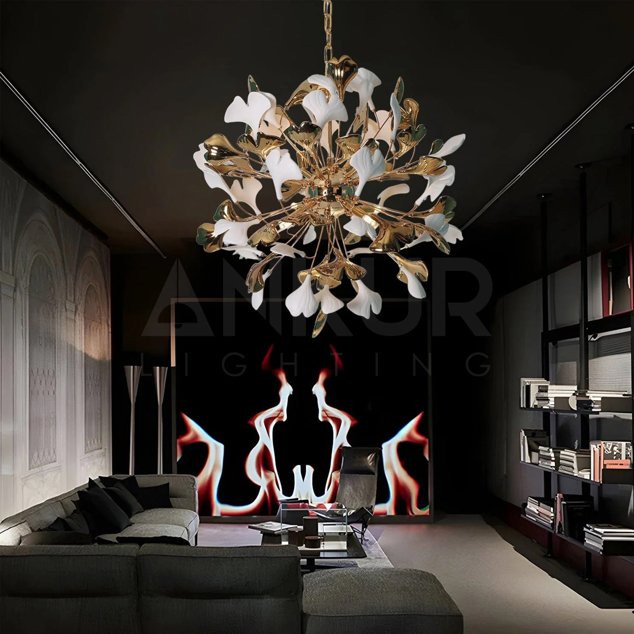 ANKUR FIORENZA CRYSTAL LEAF CHANDELIER