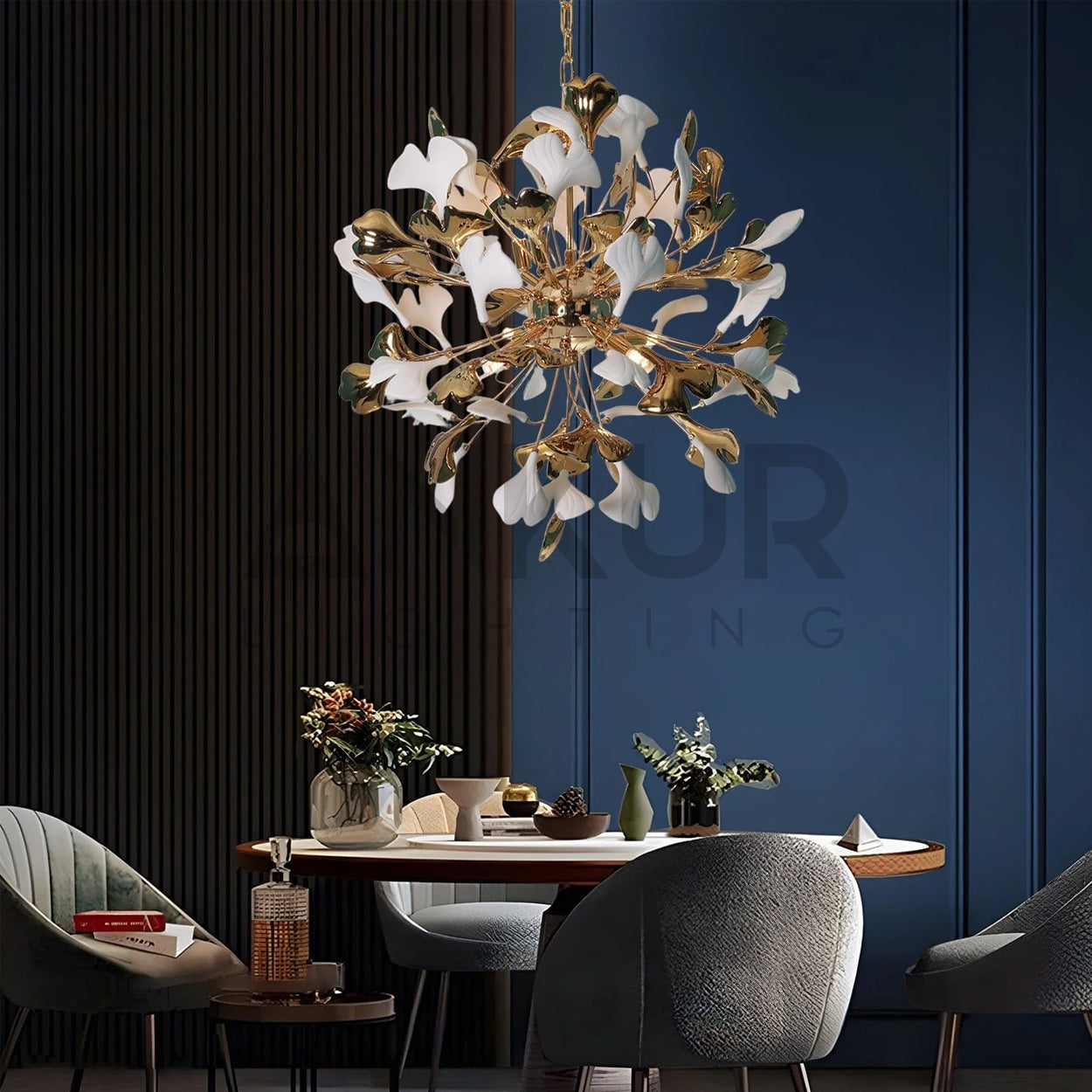 ANKUR FIORENZA CRYSTAL LEAF CHANDELIER