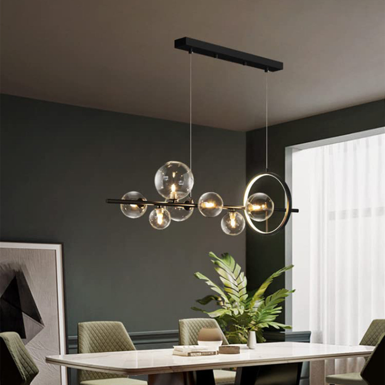 ANKUR GEOM ARIEL MODERN LED RING CHANDELIER HANGING LIGHT