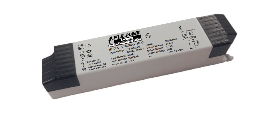 FULHAM 24V CONSTANT VOLTAGE INDOOR RATED LED DRIVER