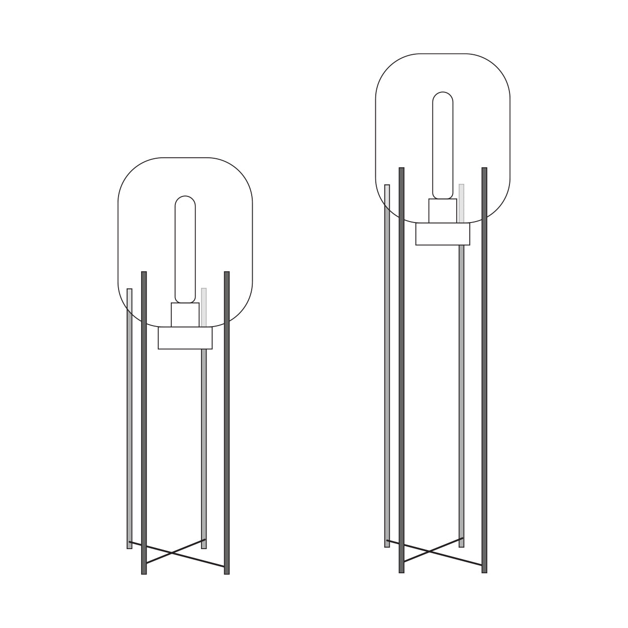 ANKUR GIORGIA MODERN METAL AND GLASS FLOOR LAMP