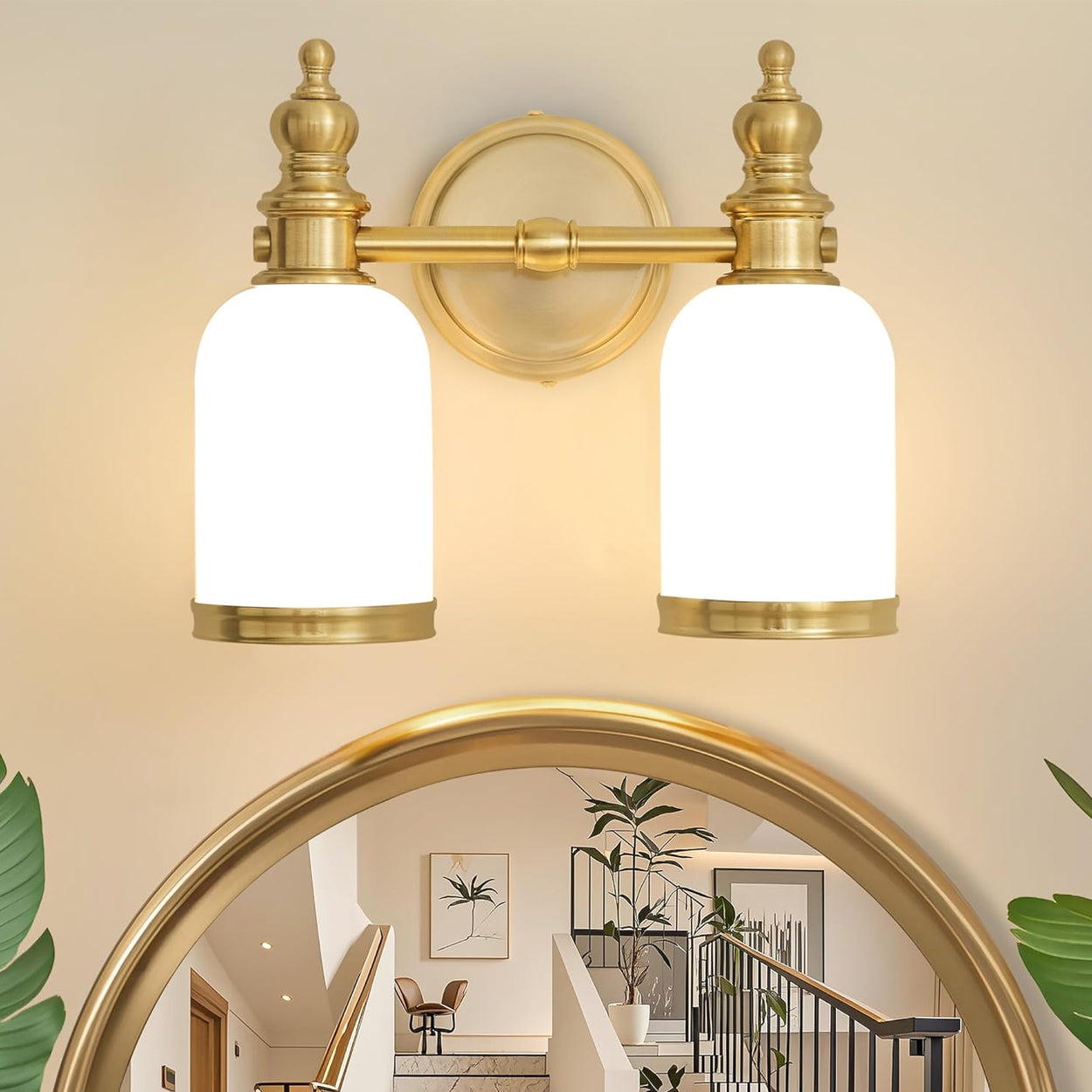 ANKUR SOVEREIGN VINTAGE STYLE METAL AND GLASS MIRROR LIGHT