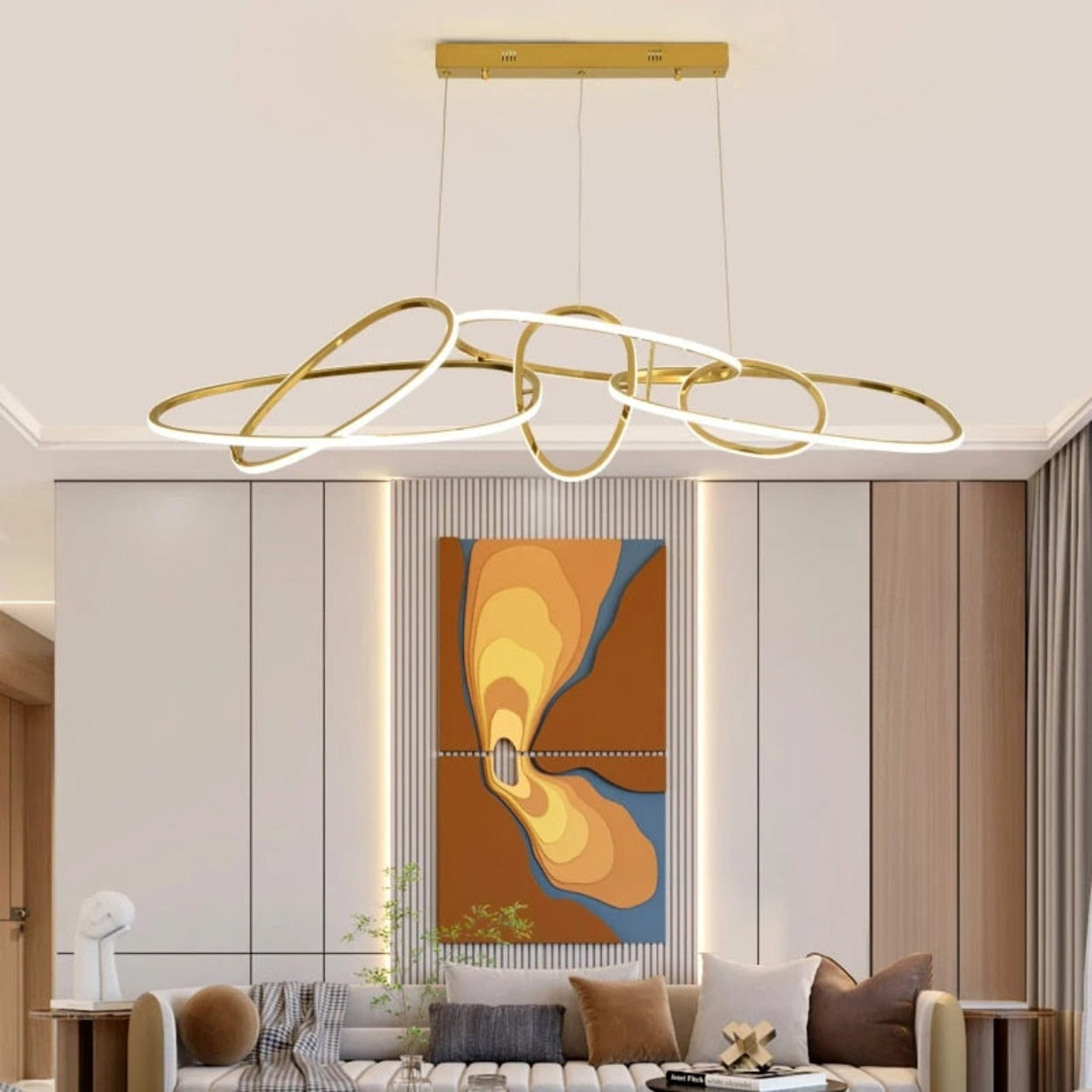 ANKUR GEOM INFINITY LOOP MODERN LED PENDANT CHANDELIER