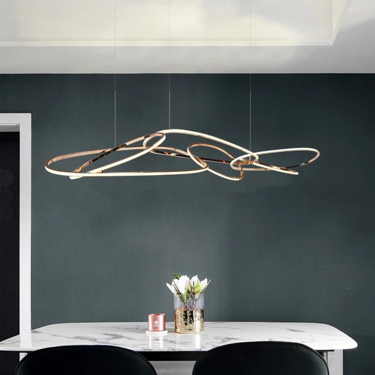 ANKUR GEOM INFINITY LOOP MODERN LED PENDANT CHANDELIER