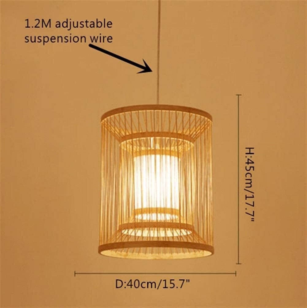 ANKUR VERDI NATURAL BAMBOO CANE AND FABRIC PENDANT LIGHT