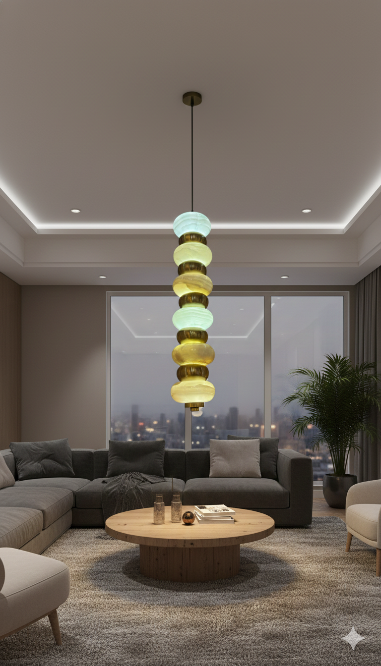 ANKUR CAELUS LUXUXY ONYX MARBLE HANGING LIGHT