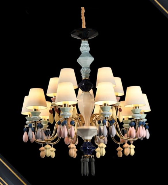 ANKUR BELLE ODRA MODERN DESIGNER CERAMIC LUXURY 10 LIGHTS MULTICOLOUR HANDMADE CHANDELIER