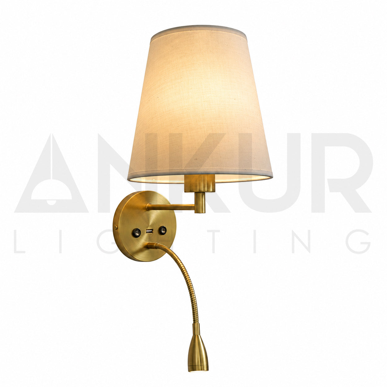 ANKUR FIANCO METAL AND FABRIC SHADE MODERN WALL LIGHT