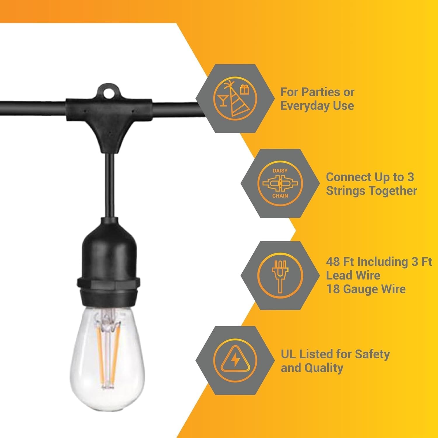 ANKUR TWISTED FABRIC COVERED VINTAGE LAMP PENDANT BULB LED STRING LIGHT 5 METER/10 HOLDERS