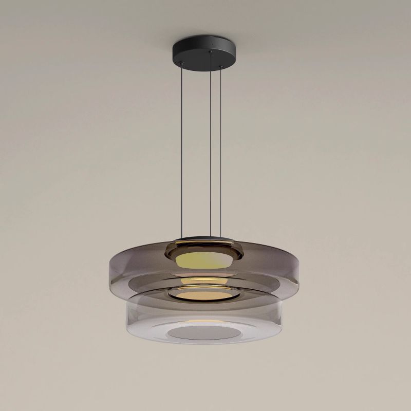 ANKUR BOBBLE TWO LAYER DESIGN SMOKE GREY GLASS PENDANT LIGHT FOR HOME LIGHTING