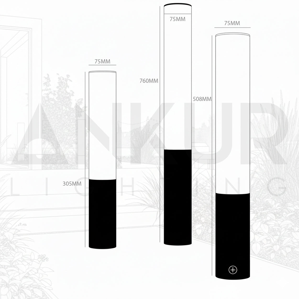 ANKUR CELIO ANTI GLARE 360 DEGREE IP65 WATER PROOF BOLLARD LIGHT