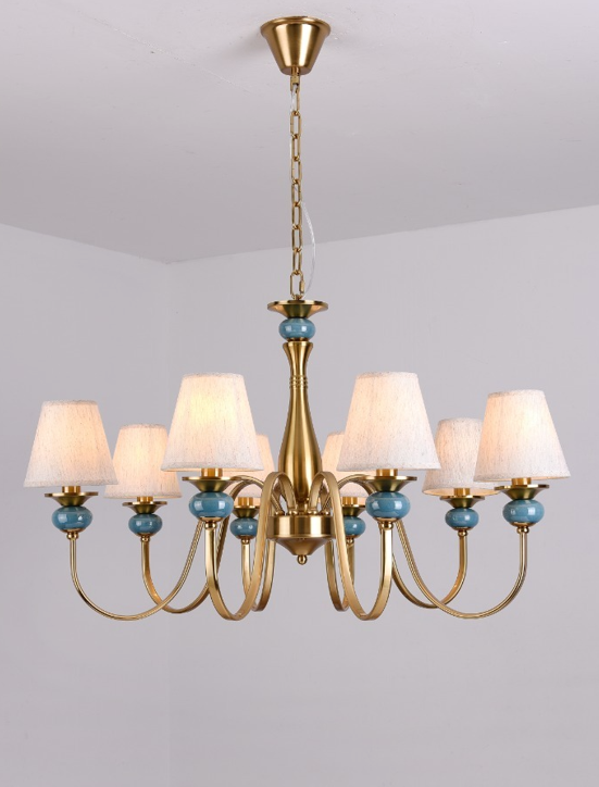 ANKUR LUMAFLARE BLOSSOM FABRIC SINGLE HEIGHT CASCADE CRYSTAL CHANDELIER FOR HOME LIGHTING