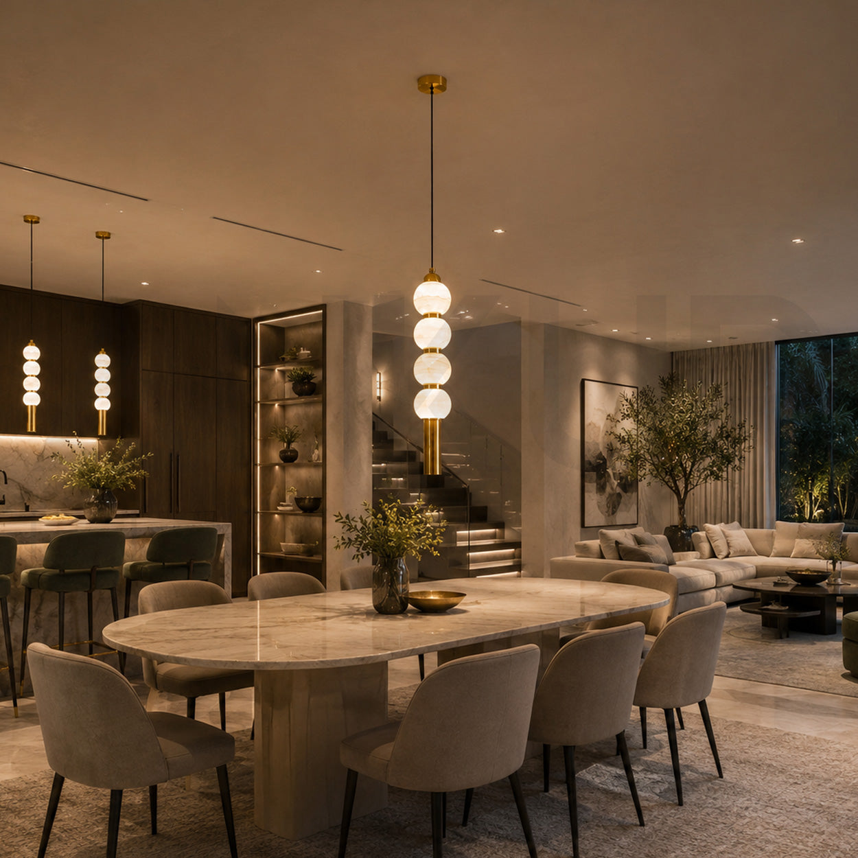 ANKUR STELO METAL AND GLASS MODERN LUXURY HANGING LIGHT