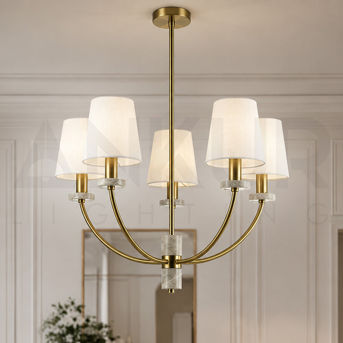 ANKUR VELORA MODERN E14 BULB COMPATIBLE 7 LIGHT CHANDELIER FOR LUXURY HOME, RESTURANT AND DECORATIVE LIGHTING