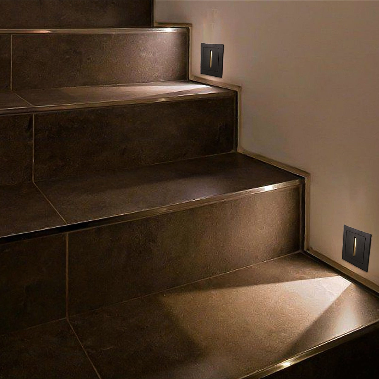 ANKUR MODERN STEP LIGHT 3W RECESSED INDOOR STAIRCASE BLACK LIGHT