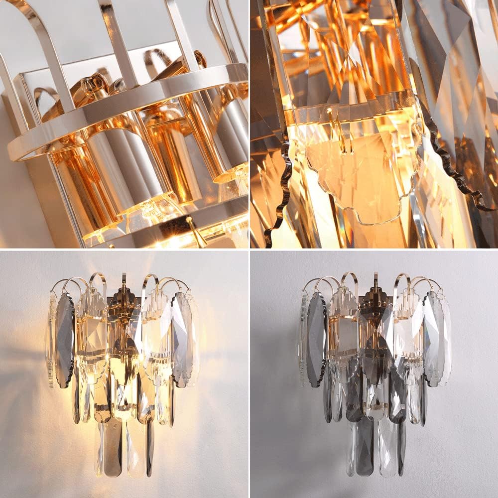 ANKUR LUMINAIRE SMOKE CROWN CRYSTAL WALL LIGHT