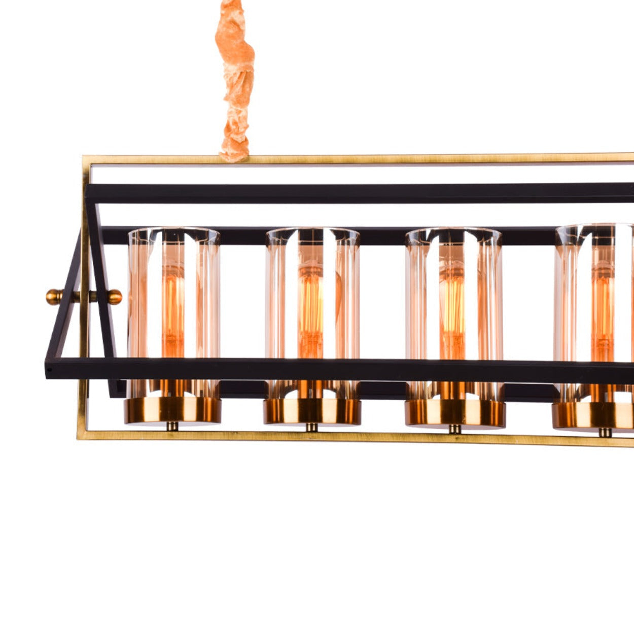 ANKUR JOY ANTIQUE FINISH LINEAR GLASS CHANDELIER