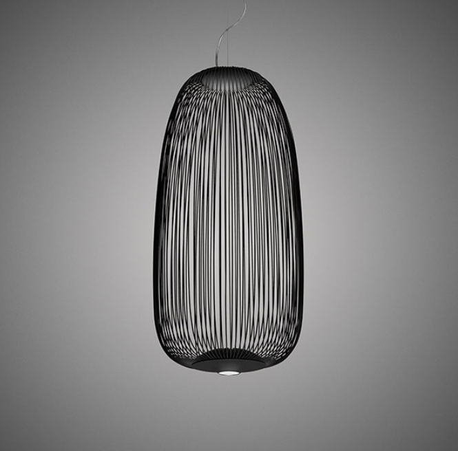 ANKUR ECHO MODERN DESIGNER SPOKES BLACK FINISH METAL BASED HANGING LIGHT FOR HOME LIGHTING