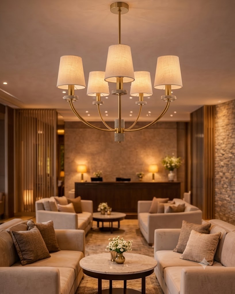 ANKUR VELORA MODERN E14 BULB COMPATIBLE 7 LIGHT CHANDELIER FOR LUXURY HOME, RESTURANT AND DECORATIVE LIGHTING
