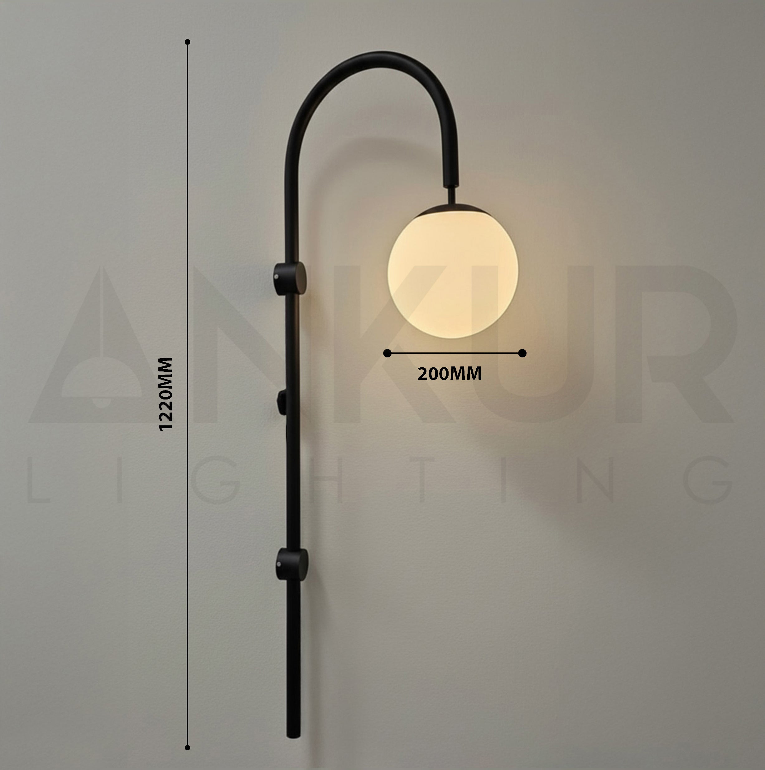 ANKUR OCTAVIAN MILKY GLOBE WALL LIGHT FOR RESTAURANT LIGHTING