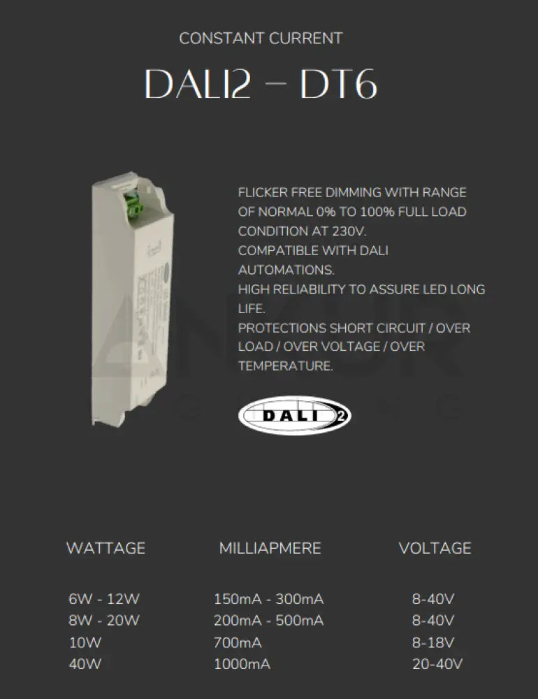 ALLOOKING DALI2 DIMMABLE CONSTANT CURRENT LED DRIVER
