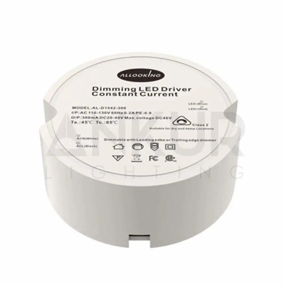 ALLOOKING ROUND TRIAC / PHASECUT CONSTANT CURRENT LED DIMMABLE DRIVER 12W LED Driver